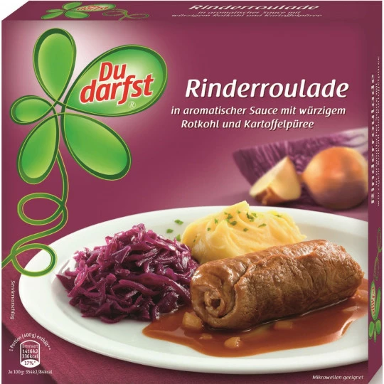 Du Darfst Rinderroulade In Aromatischer Sauce Mit Würzigem Rotkohl Und Kartoffelpüree 400G 1 Du Darfst Rinderroulade In Aromatischer Sauce Mit Würzigem Rotkohl Und Kartoffelpüree 400G
