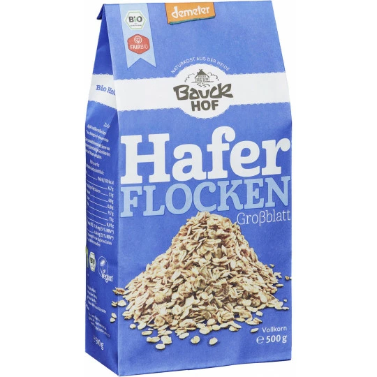 Bauckhof Demeter Bio Haferflocken Großblatt 500G 1 Bauckhof Demeter Bio Haferflocken Großblatt 500G