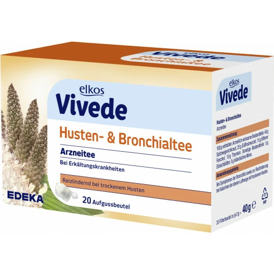 Elkos VIVEDE Husten- & Bronchialtee 20ST 40G 1 Elkos VIVEDE Husten- & Bronchialtee 20ST 40G