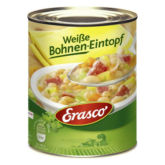 Erasco Weiße Bohnen-Eintopf 800G 1 Erasco Weiße Bohnen-Eintopf 800G