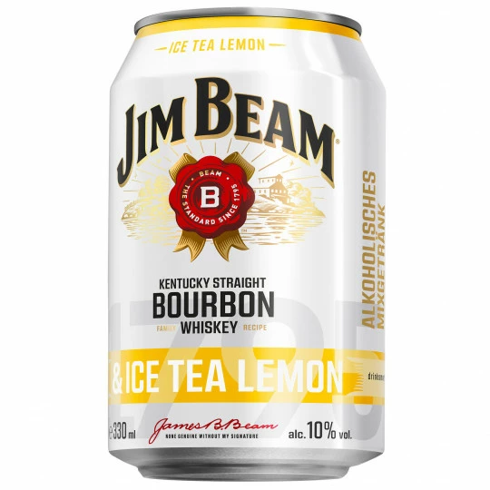 Jim Beam Bourbon Whiskey & Ice Tea Lemon 0,33L 1 Jim Beam Bourbon Whiskey & Ice Tea Lemon 0,33L