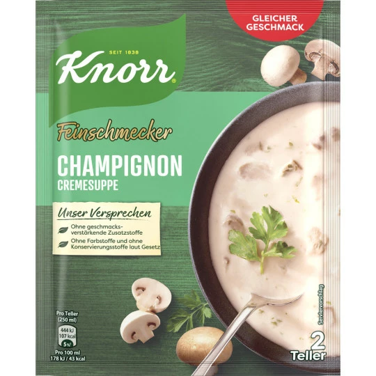 Knorr Feinschmecker Champignon Cremesuppe 45G 1 Knorr Feinschmecker Champignon Cremesuppe 45G